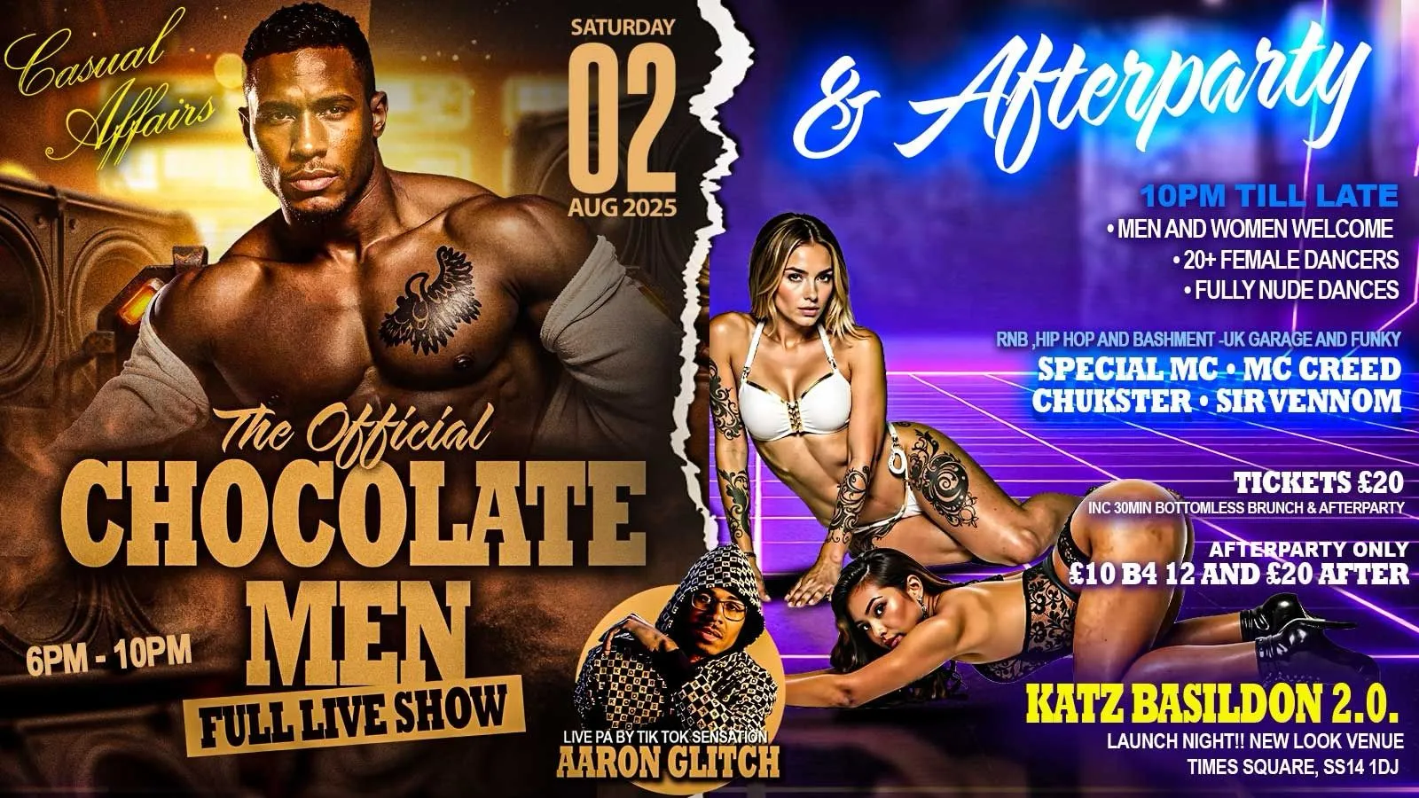 chocolate men full live show katz basildon banner