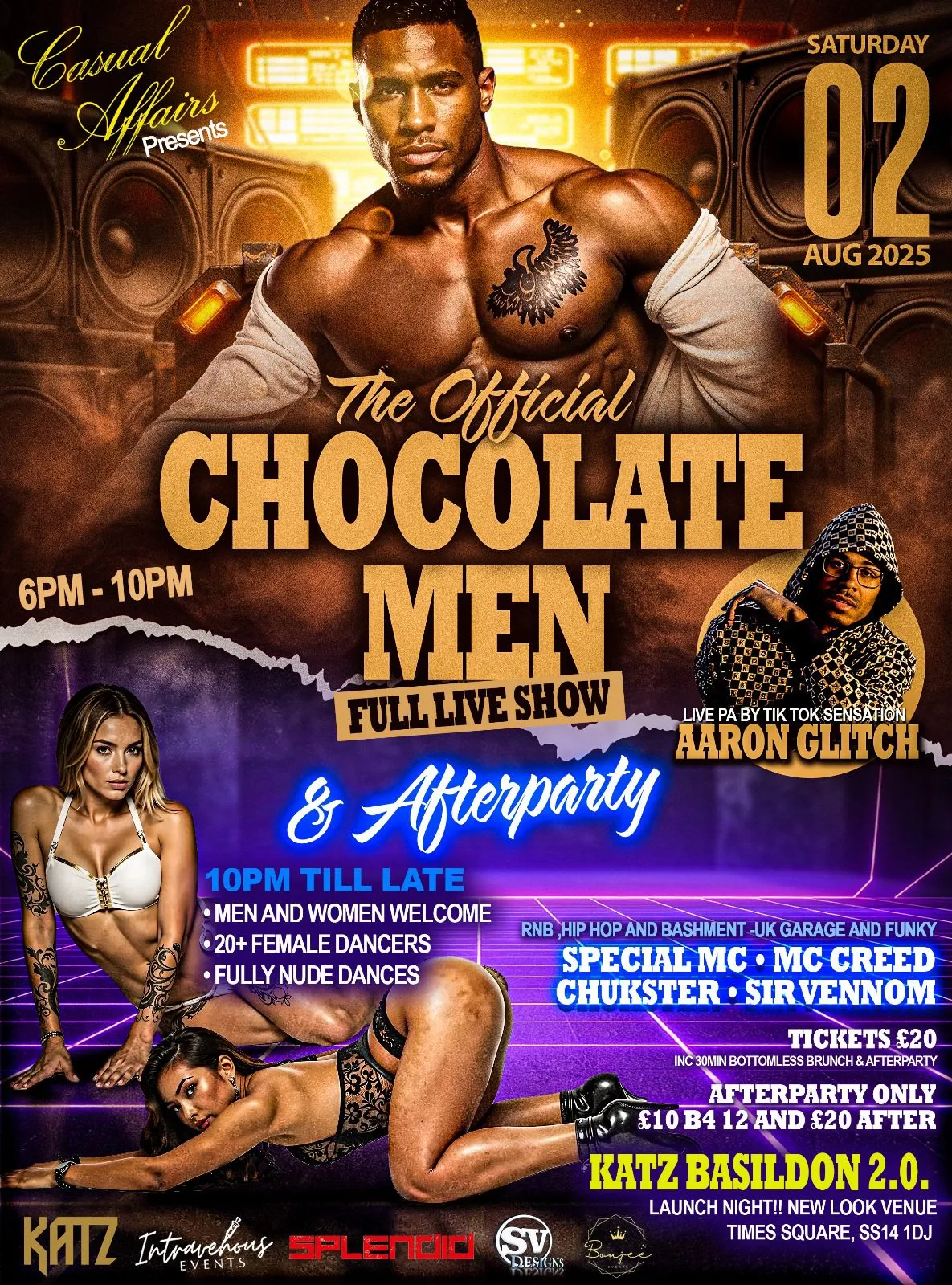 chocolate men full live show katz basildon poster