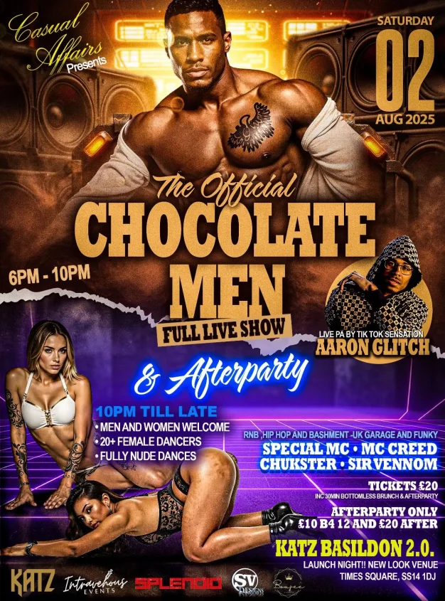 chocolate men full live show katz basildon poster